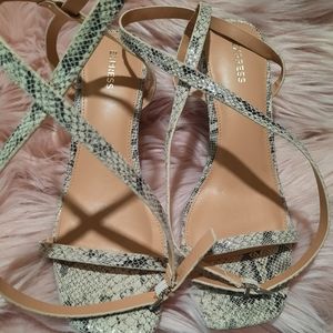 Express snakeskin strappy Sandals size 7